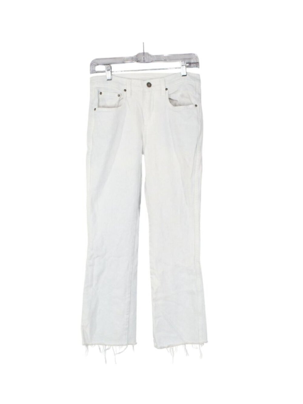 LL Bean Everyday Stretch Jeans High Rise Mini Bootcut Ankle Raw Hem Size 6 Pet